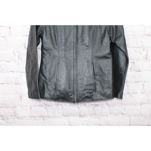 Pelle Studio Black Soft Leather Full Zipper Jacket Zip Size M - Picture 3 of 11